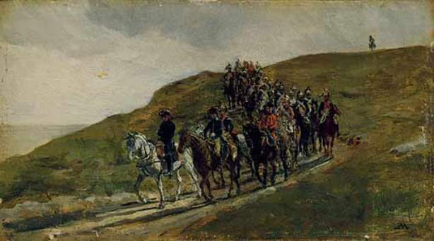 Wikioo.org - The Encyclopedia of Fine Arts - Painting, Artwork by Jean Louis Ernest Meissonier - Advance Guard of an Army