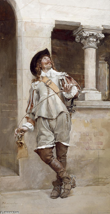 Wikioo.org - The Encyclopedia of Fine Arts - Painting, Artwork by Jean Louis Ernest Meissonier - Courtyard of the Artist's Studio
