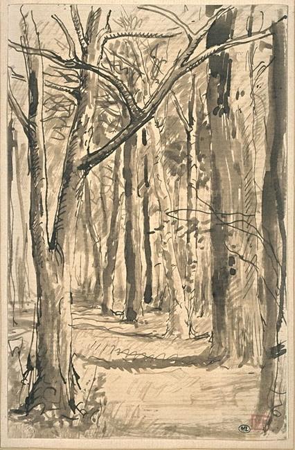 WikiOO.org - Enciklopedija likovnih umjetnosti - Slikarstvo, umjetnička djela Jean Louis Ernest Meissonier - Driveway through the woods