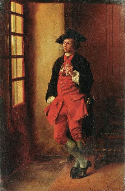 WikiOO.org - אנציקלופדיה לאמנויות יפות - ציור, יצירות אמנות Jean Louis Ernest Meissonier - Gentleman with a pipe