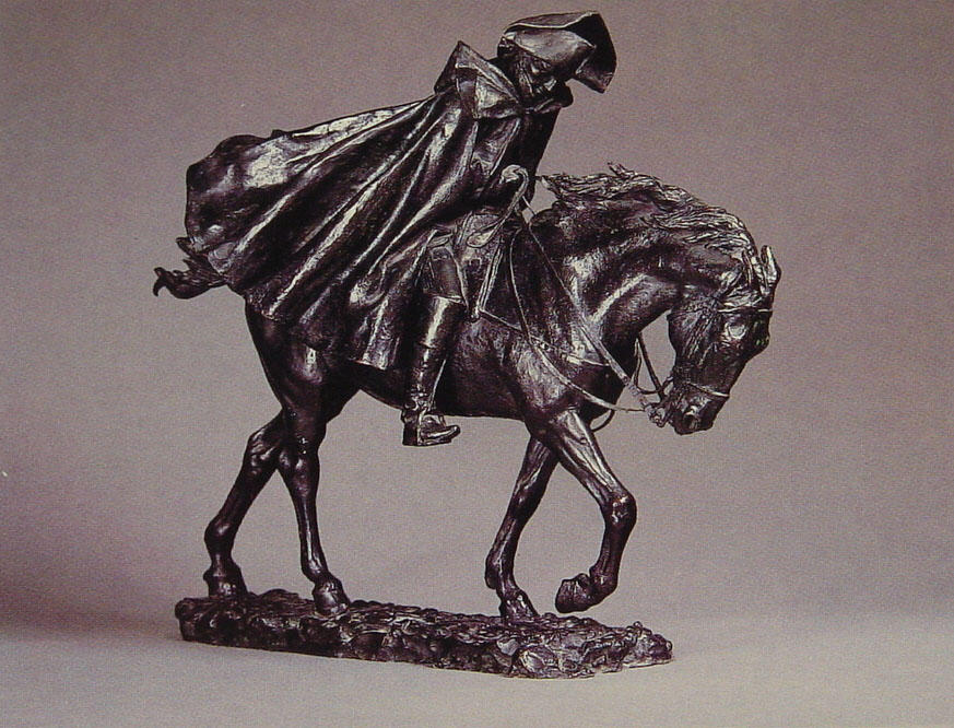 Wikoo.org - موسوعة الفنون الجميلة - اللوحة، العمل الفني Jean Louis Ernest Meissonier - Marshal Ney on Horseback Fighting the Wind