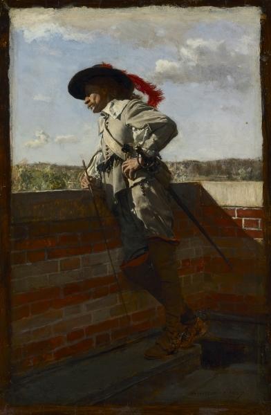 WikiOO.org - Encyclopedia of Fine Arts - Maalaus, taideteos Jean Louis Ernest Meissonier - On a Terrace