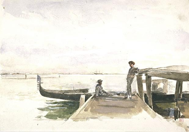 Wikioo.org - สารานุกรมวิจิตรศิลป์ - จิตรกรรม Jean Louis Ernest Meissonier - Pontoon in Venice