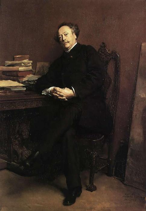 Wikioo.org - The Encyclopedia of Fine Arts - Painting, Artwork by Jean Louis Ernest Meissonier - Portrait of Alexandre Dumas, Jr