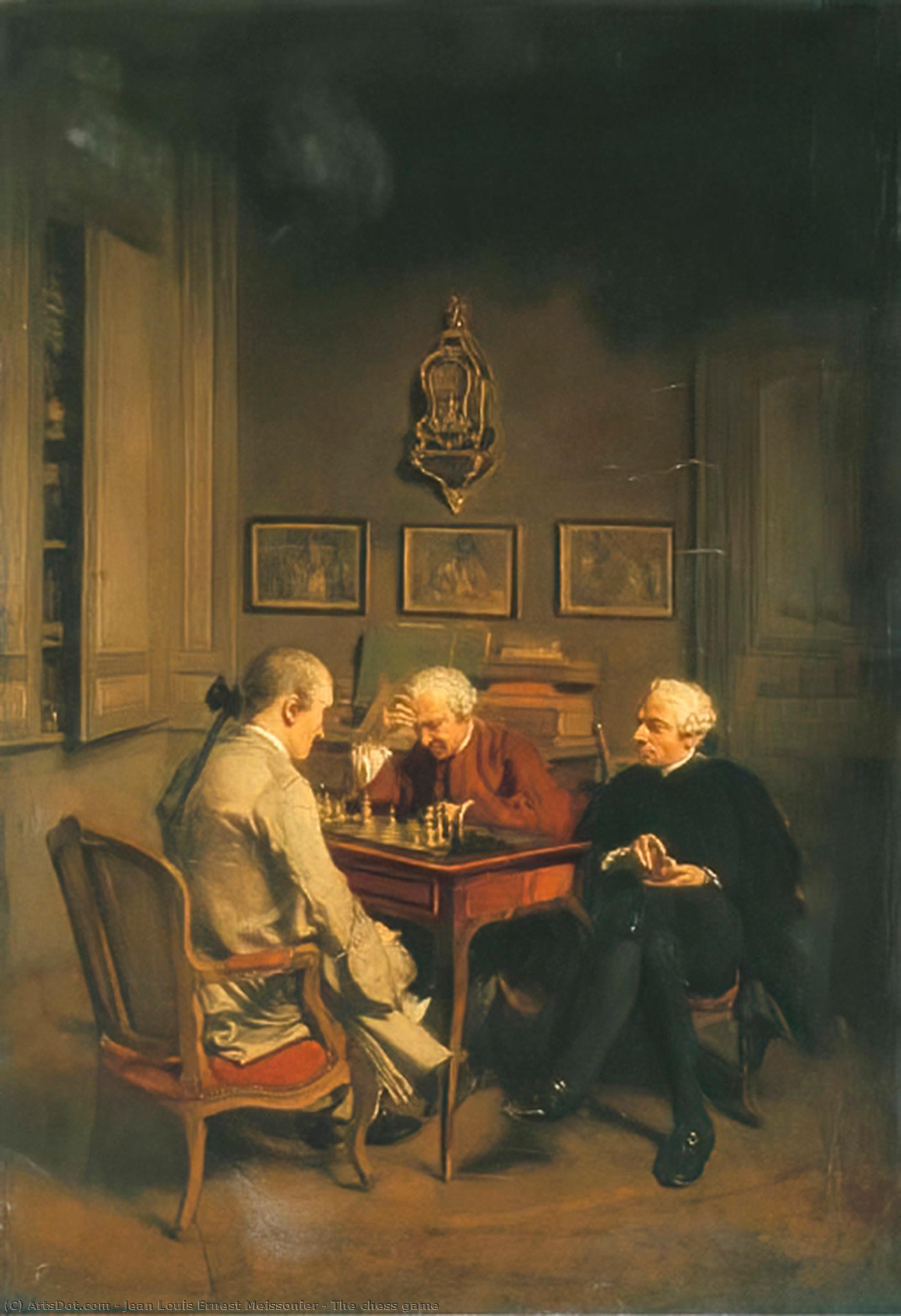 WikiOO.org - Εγκυκλοπαίδεια Καλών Τεχνών - Ζωγραφική, έργα τέχνης Jean Louis Ernest Meissonier - The chess game