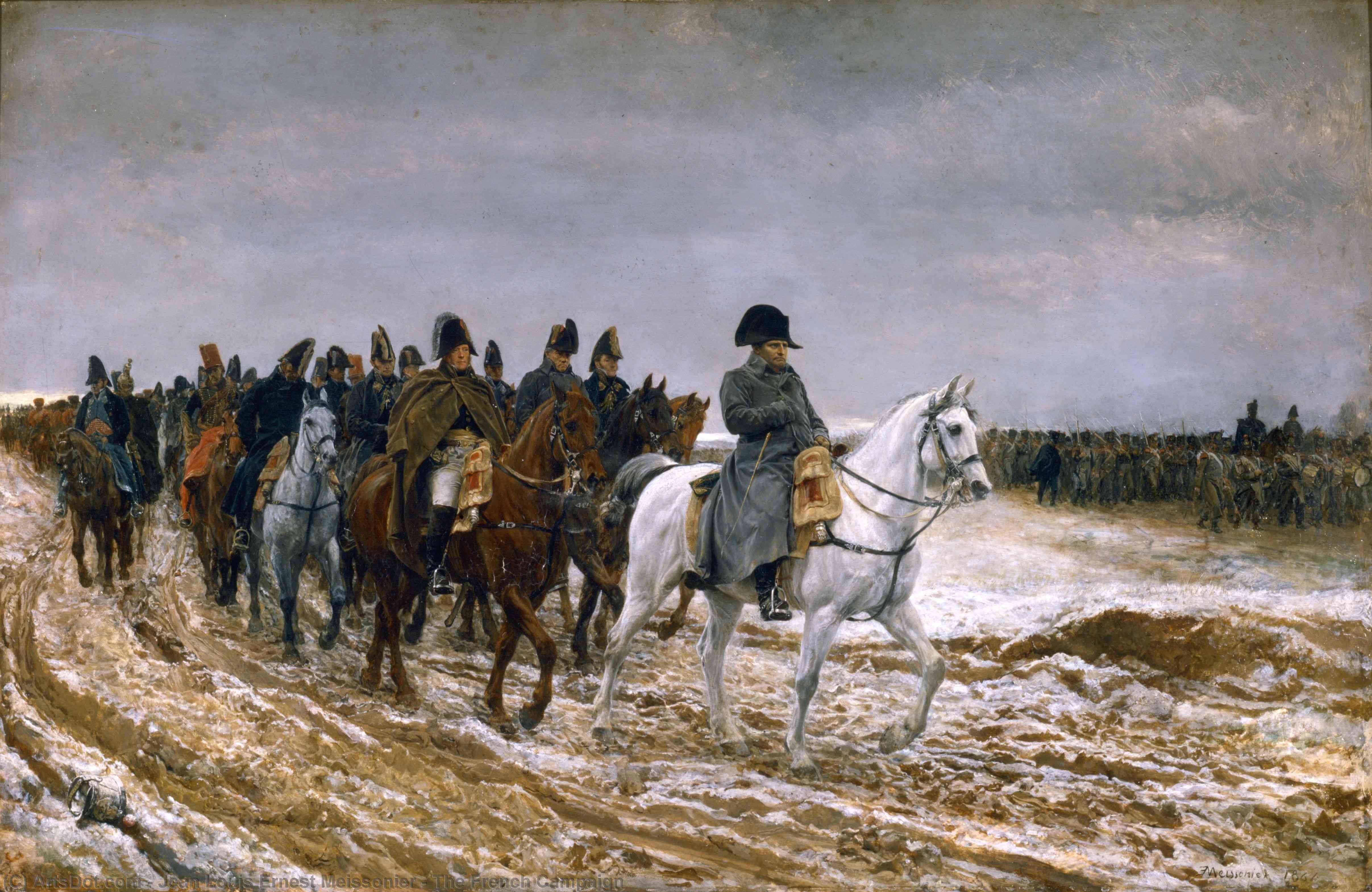Wikioo.org - The Encyclopedia of Fine Arts - Painting, Artwork by Jean Louis Ernest Meissonier - The French Campaign