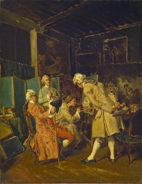 Wikioo.org - The Encyclopedia of Fine Arts - Painting, Artwork by Jean Louis Ernest Meissonier - The Painter in his Studio