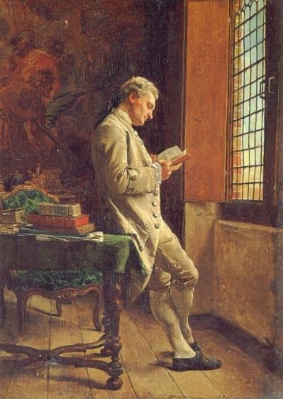 Wikioo.org - The Encyclopedia of Fine Arts - Painting, Artwork by Jean Louis Ernest Meissonier - The Reader in White