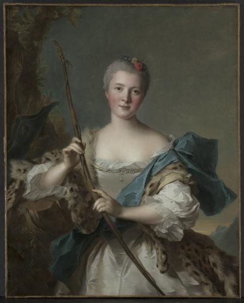 Wikioo.org - The Encyclopedia of Fine Arts - Painting, Artwork by Jean-Marc Nattier - Portrait of a Woman as Diana