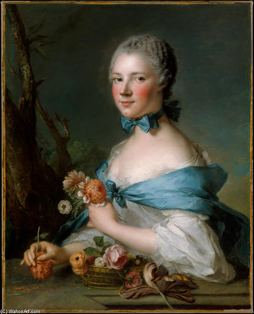 Wikioo.org - The Encyclopedia of Fine Arts - Painting, Artwork by Jean-Marc Nattier - Portrait of a Woman, Called the Marquise Perrin de Cypierre