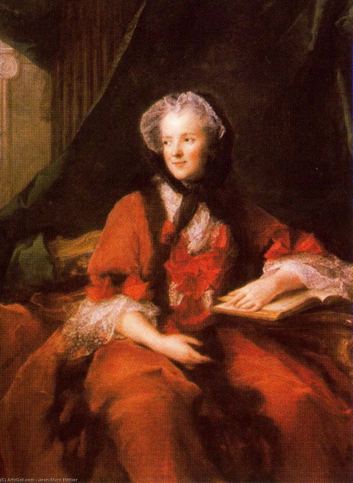 Wikioo.org - The Encyclopedia of Fine Arts - Painting, Artwork by Jean-Marc Nattier - Portrait of Queen Marie Leczinska