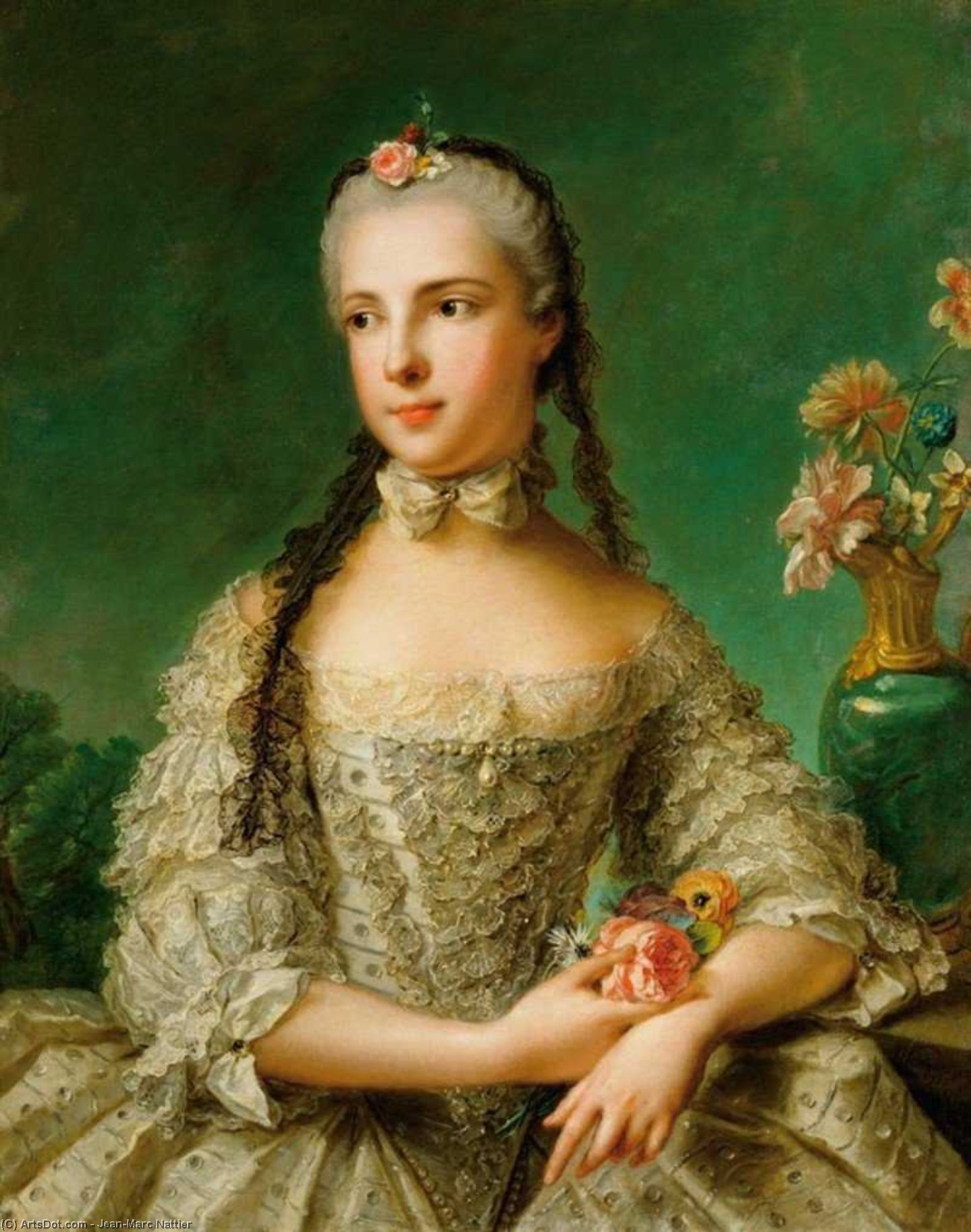 Wikoo.org - موسوعة الفنون الجميلة - اللوحة، العمل الفني Jean-Marc Nattier - Princess Maria Isabella von Parma