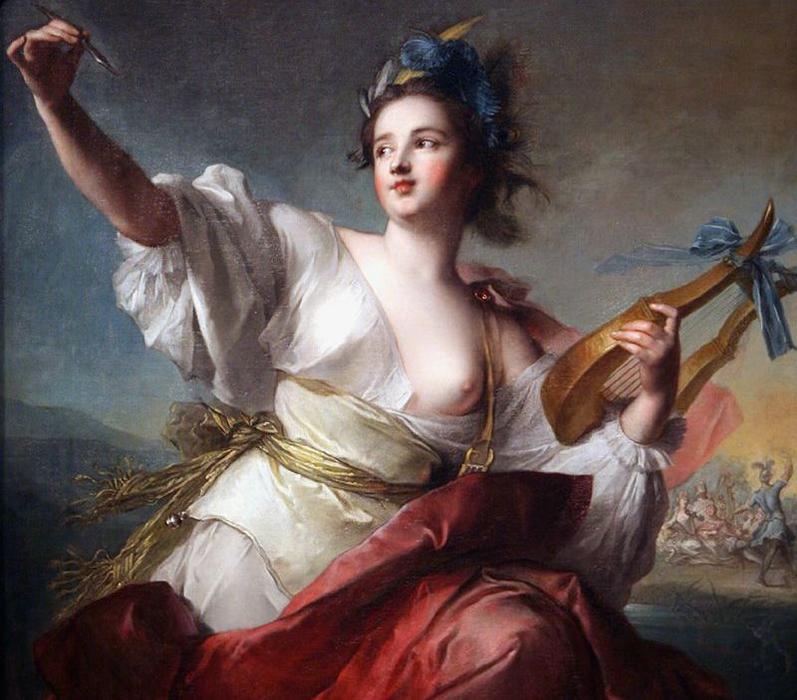 Wikioo.org - The Encyclopedia of Fine Arts - Painting, Artwork by Jean-Marc Nattier - Terpsichore. Muse of Music and Dance