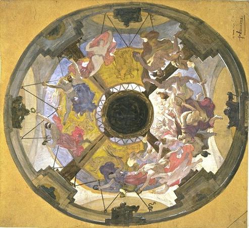 Wikioo.org - The Encyclopedia of Fine Arts - Painting, Artwork by Jean-Paul Laurens - Project for the ceiling of the Odeon Theatre