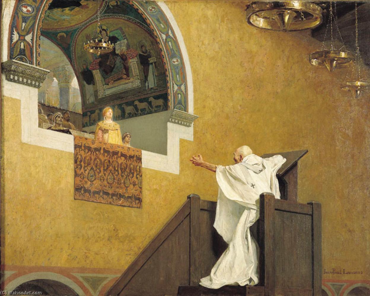 WikiOO.org - Encyclopedia of Fine Arts - Maľba, Artwork Jean-Paul Laurens - Saint John Chrysostom and the Empress Eudoxia