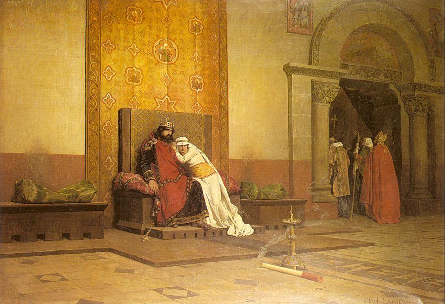 Wikioo.org - The Encyclopedia of Fine Arts - Painting, Artwork by Jean-Paul Laurens - The Excommunication of Robert the Pious in 998