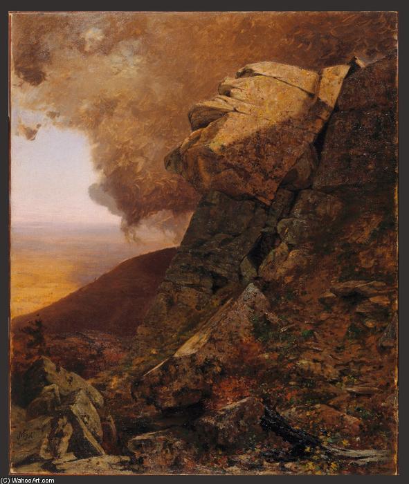 Wikioo.org - The Encyclopedia of Fine Arts - Painting, Artwork by Jervis Mcentee - A Cliff in the Katskills