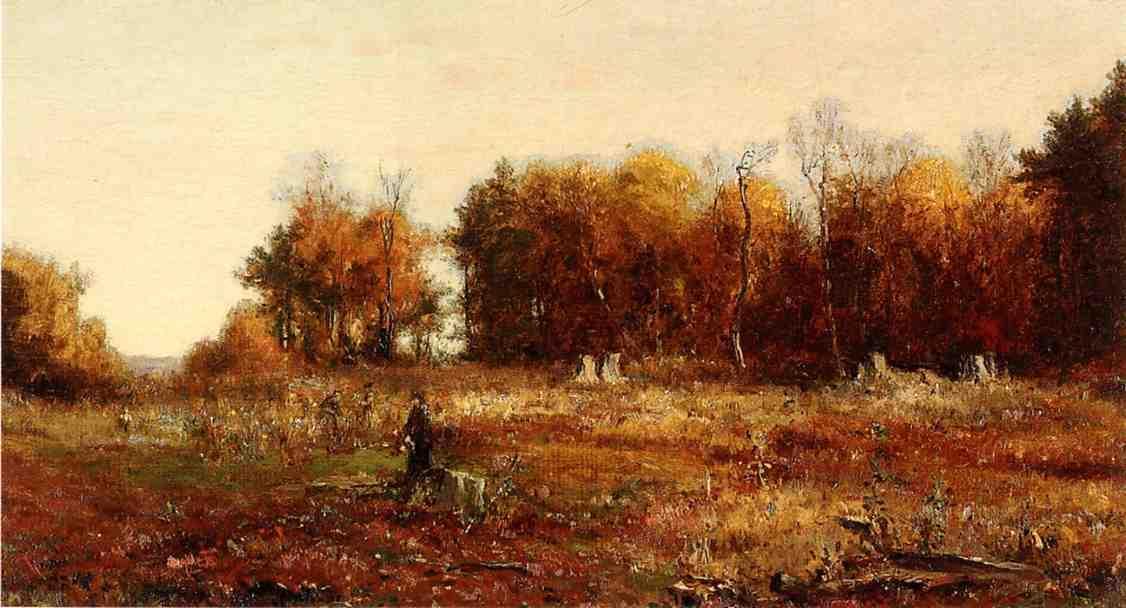 Wikioo.org - The Encyclopedia of Fine Arts - Painting, Artwork by Jervis Mcentee - Gathering Autumn Leaves
