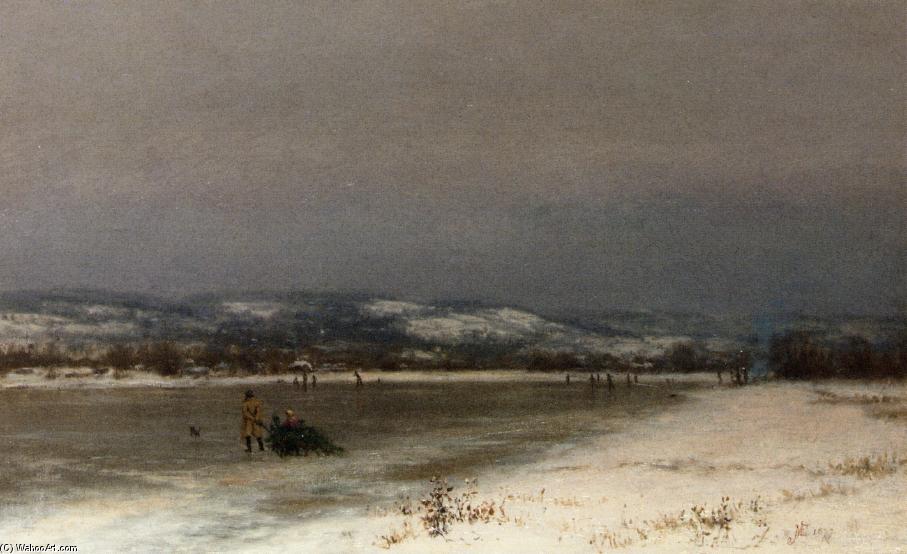 Wikioo.org - The Encyclopedia of Fine Arts - Painting, Artwork by Jervis Mcentee - Gathering Christmas Fiinery at Roundout, New Jersey