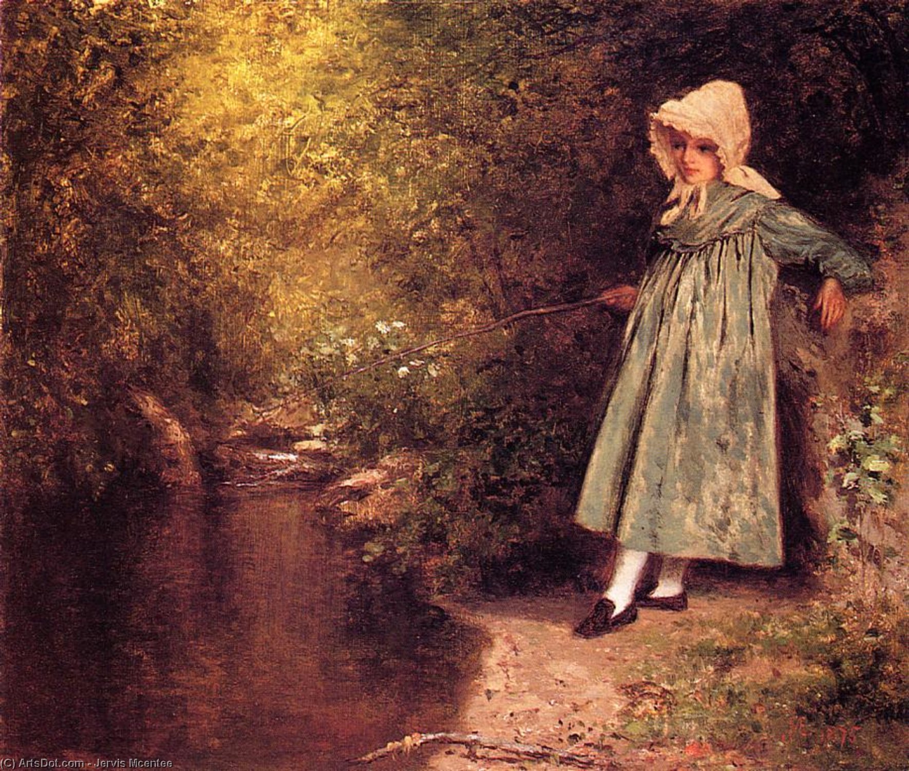 Wikioo.org - The Encyclopedia of Fine Arts - Painting, Artwork by Jervis Mcentee - My Little Fisher Girl