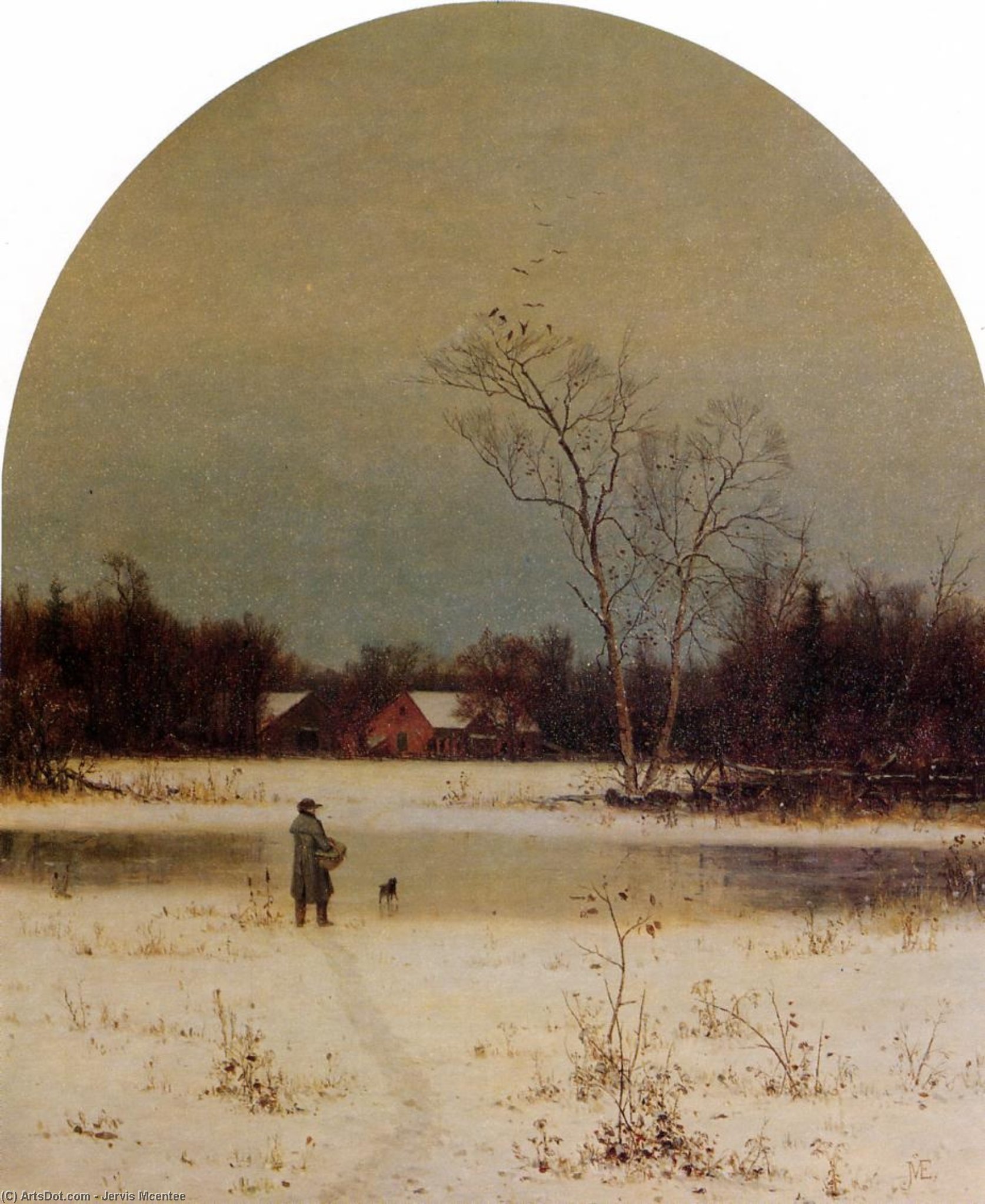 Wikioo.org - The Encyclopedia of Fine Arts - Painting, Artwork by Jervis Mcentee - The Frozen Pond