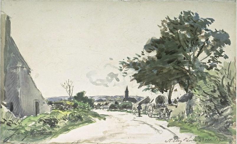 WikiOO.org - Encyclopedia of Fine Arts - Malba, Artwork Johan Barthold Jongkind - A road to Saint-Eloy sur Loire