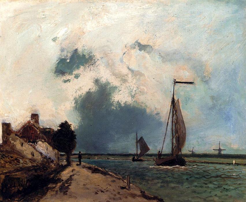 WikiOO.org - Enciklopedija likovnih umjetnosti - Slikarstvo, umjetnička djela Johan Barthold Jongkind - Arriving in the port