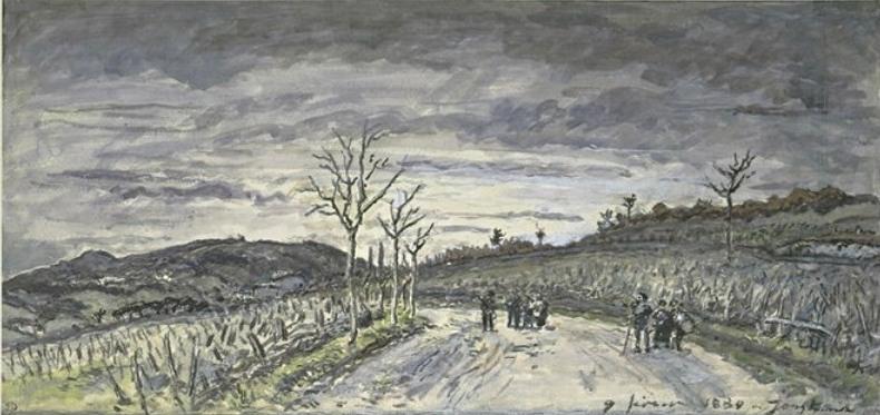 WikiOO.org - Encyclopedia of Fine Arts - Maľba, Artwork Johan Barthold Jongkind - Balbin and the neck of the mountain of Ornacieux