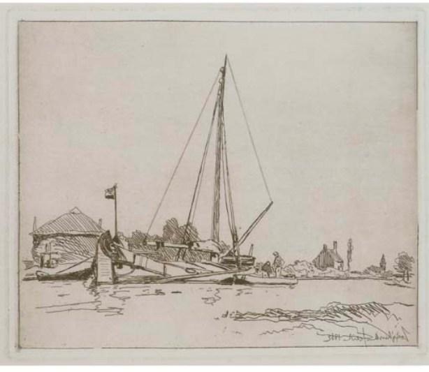 WikiOO.org - Encyclopedia of Fine Arts - Maleri, Artwork Johan Barthold Jongkind - Nourrice; Boat moored