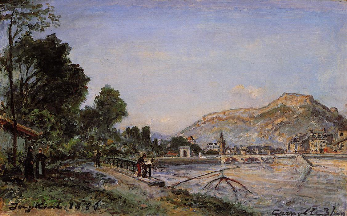 Wikioo.org - The Encyclopedia of Fine Arts - Painting, Artwork by Johan Barthold Jongkind - The Banks of the Isere at Grenoble in Spring