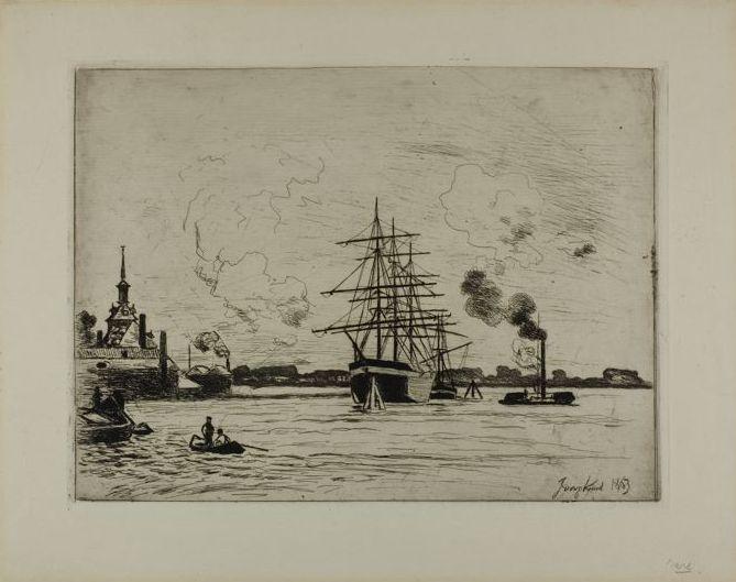 WikiOO.org - Encyclopedia of Fine Arts - Maleri, Artwork Johan Barthold Jongkind - The Old Port of Rotterdam