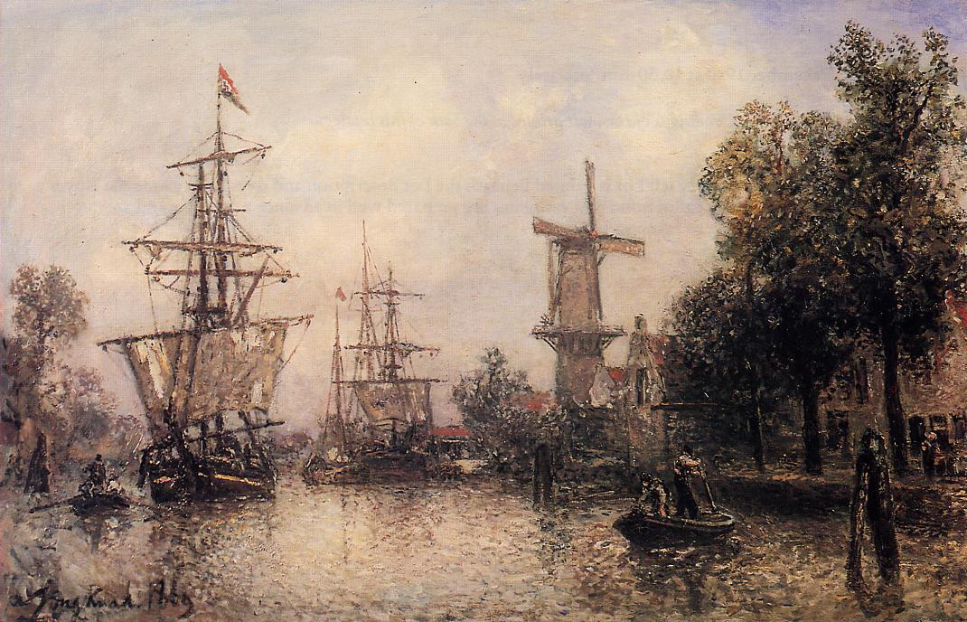 Wikioo.org – La Enciclopedia de las Bellas Artes - Pintura, Obras de arte de Johan Barthold Jongkind - El puerto de Rotterdam