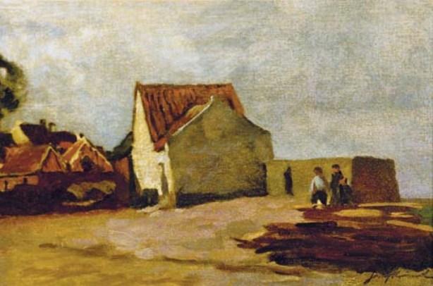 WikiOO.org - Εγκυκλοπαίδεια Καλών Τεχνών - Ζωγραφική, έργα τέχνης Johan Barthold Jongkind - The Seaside Cottage