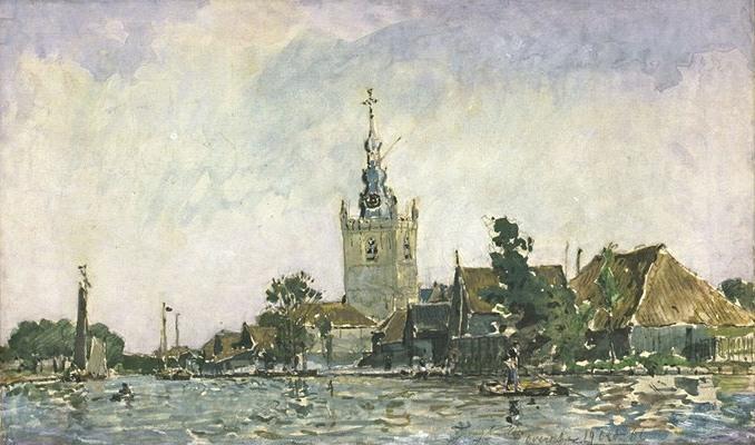 WikiOO.org - Encyclopedia of Fine Arts - Malba, Artwork Johan Barthold Jongkind - The village of Overschie en Hollande