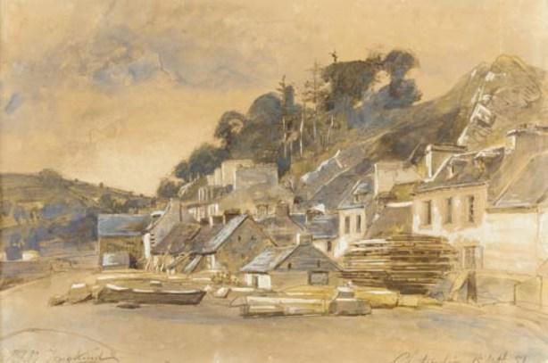 WikiOO.org - Encyclopedia of Fine Arts - Malba, Artwork Johan Barthold Jongkind - View of Chateaulin