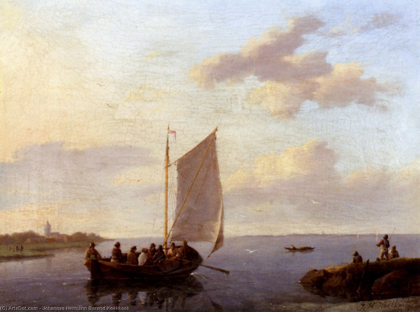 WikiOO.org - Encyclopedia of Fine Arts - Maalaus, taideteos Johannes Hermann Barend Koekkoek - Off The Shore