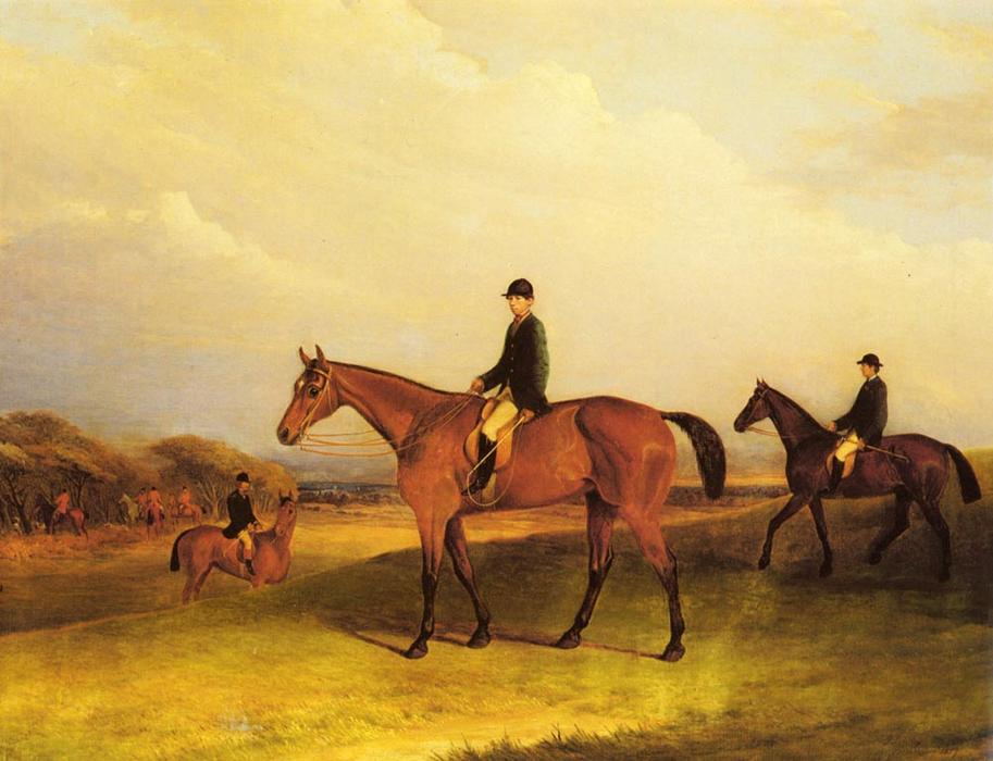 Wikioo.org - Die Enzyklopädie bildender Kunst - Malerei, Kunstwerk von John E Ferneley I - Ein Jockey On A Chestnut Hunter