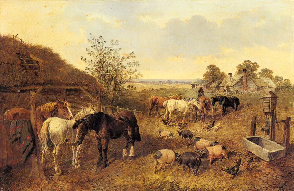 Wikioo.org - The Encyclopedia of Fine Arts - Painting, Artwork by John Frederick Herring Junior - A Farmstead