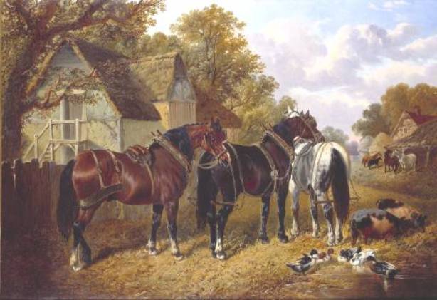 WikiOO.org - Enciclopédia das Belas Artes - Pintura, Arte por John Frederick Herring Junior - Farmyard Scene