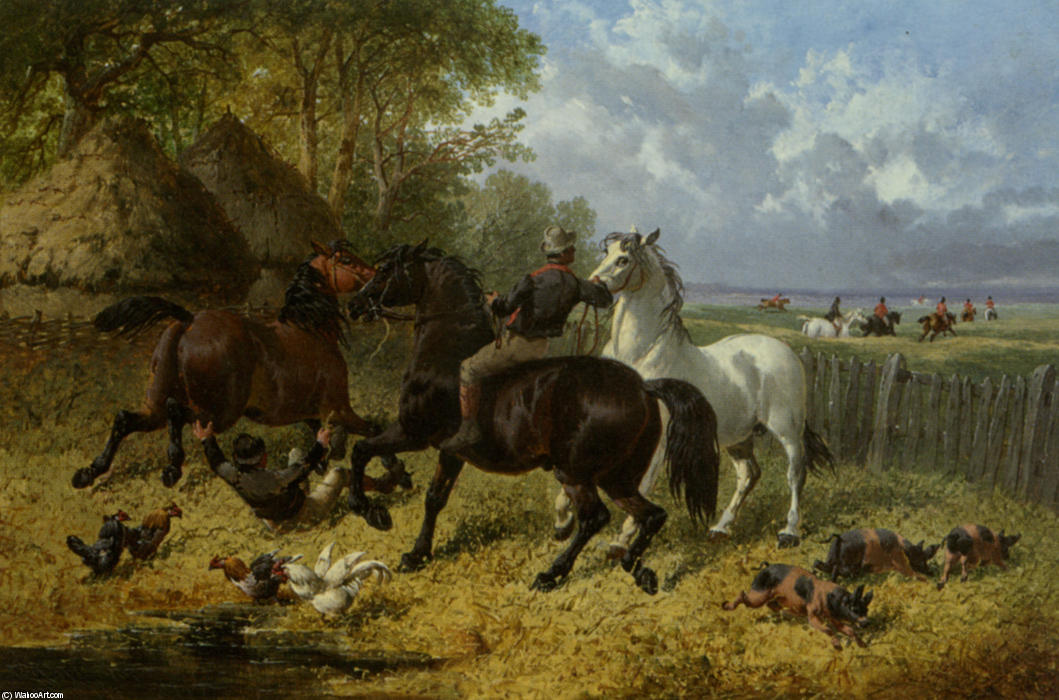 Wikioo.org - The Encyclopedia of Fine Arts - Painting, Artwork by John Frederick Herring Junior - The Passing Hunt