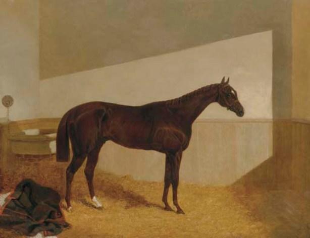 Wikioo.org - สารานุกรมวิจิตรศิลป์ - จิตรกรรม John Frederick Herring Senior - The Baron, winner of the St. Leger, 1845