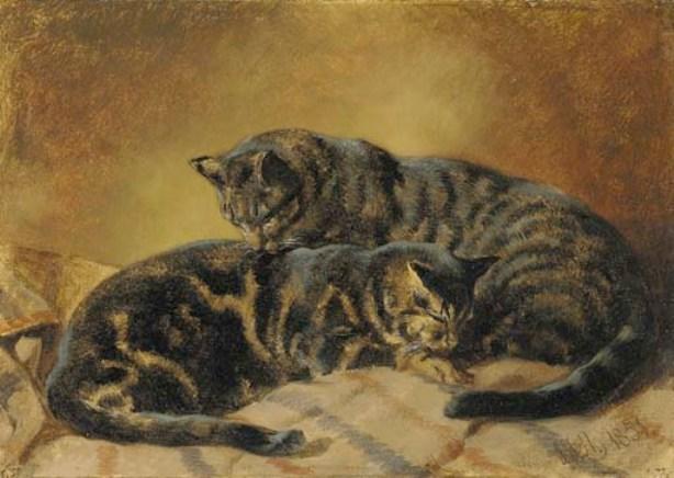 WikiOO.org - Encyclopedia of Fine Arts - Schilderen, Artwork John Frederick Herring Senior - Two cats