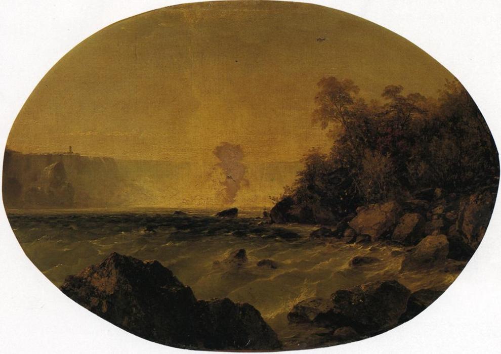 Wikoo.org - موسوعة الفنون الجميلة - اللوحة، العمل الفني John Frederick Kensett - A View of Niagara Falls