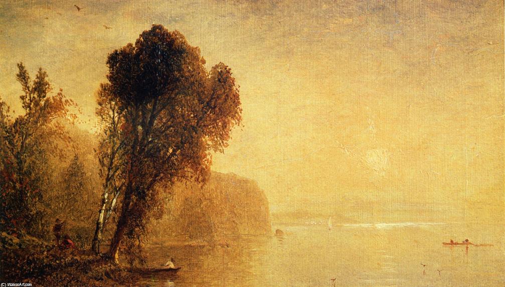 Wikioo.org - The Encyclopedia of Fine Arts - Painting, Artwork by John Frederick Kensett - Autumn River Scene