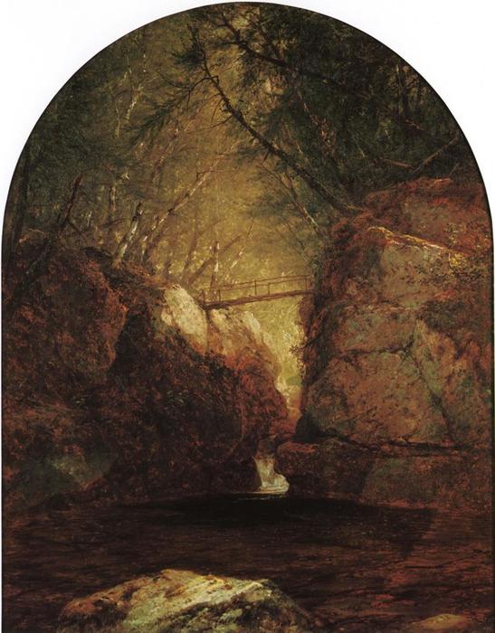 WikiOO.org - Encyclopedia of Fine Arts - Lukisan, Artwork John Frederick Kensett - Bash Bish Falls 4