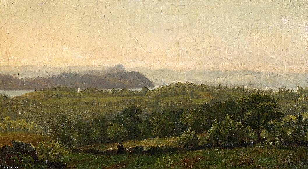 Wikioo.org - The Encyclopedia of Fine Arts - Painting, Artwork by John Frederick Kensett - Hudson River Looking towards Haverstraw