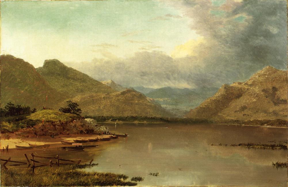 WikiOO.org - Encyclopedia of Fine Arts - Maľba, Artwork John Frederick Kensett - Lake with Boaters