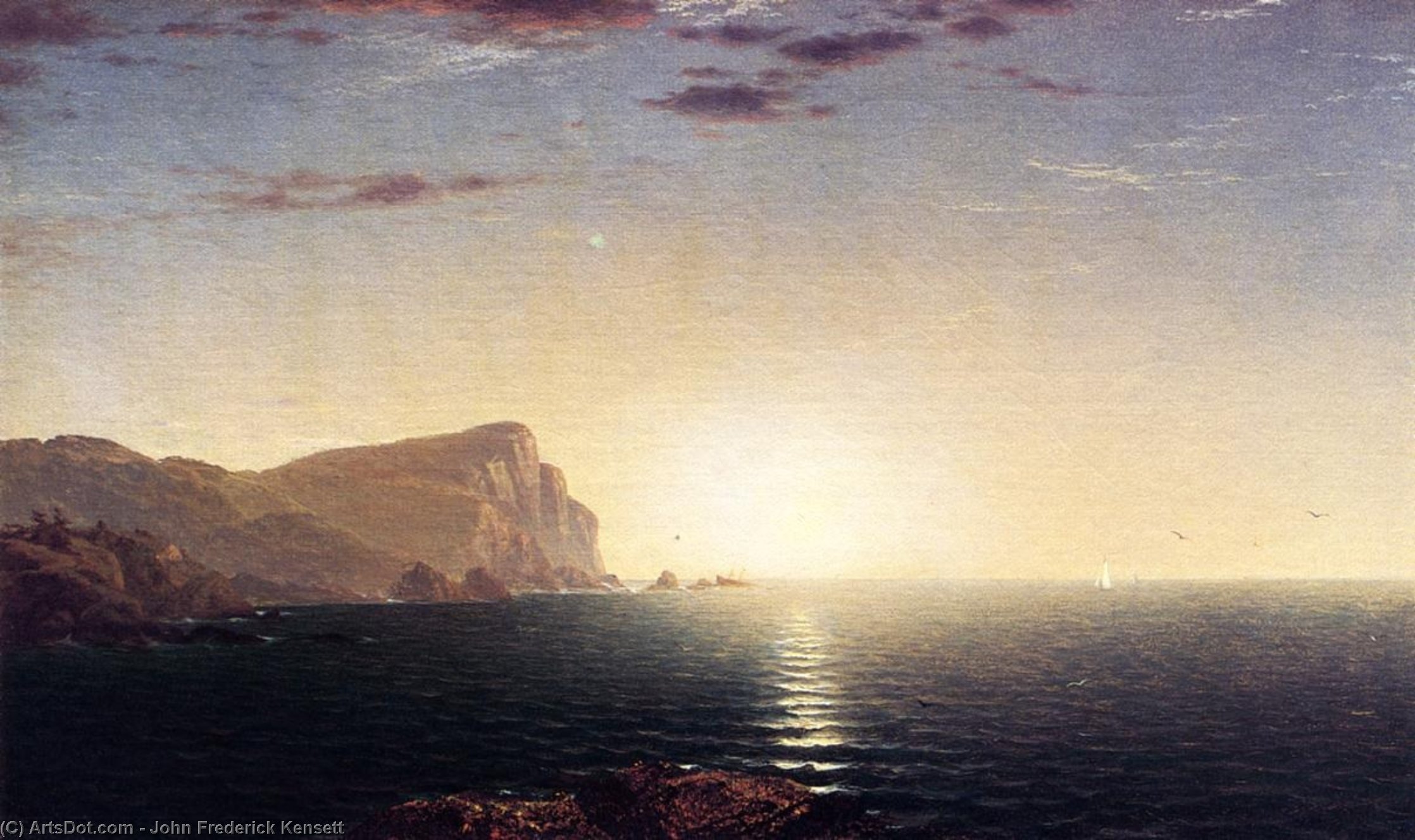 WikiOO.org - Encyclopedia of Fine Arts - Malba, Artwork John Frederick Kensett - New England Sunrise