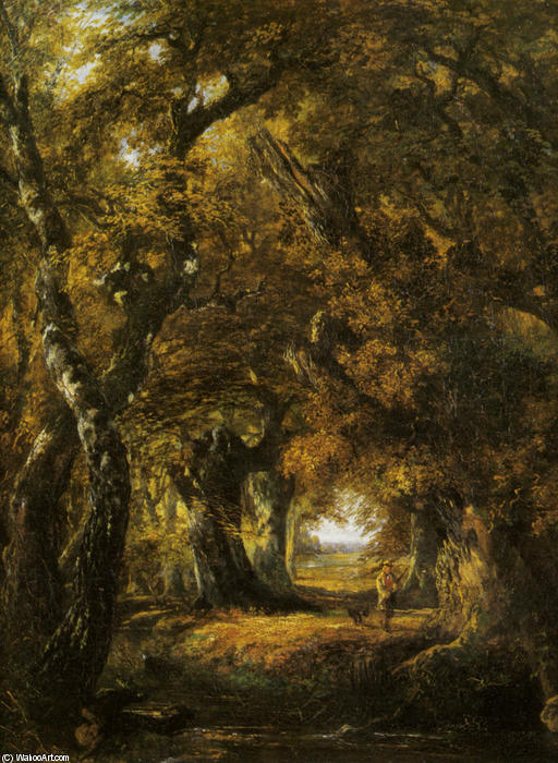 WikiOO.org - 百科事典 - 絵画、アートワーク John Frederick Kensett - ウィンザーの森のはずれ