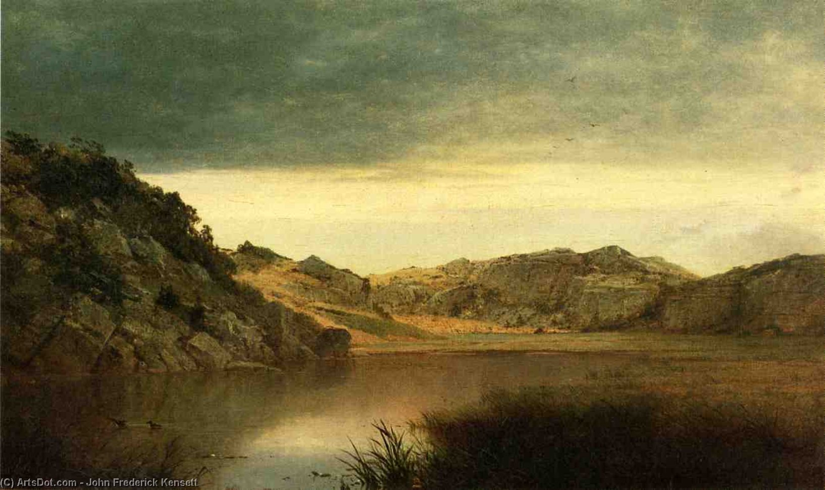 WikiOO.org - Encyclopedia of Fine Arts - Lukisan, Artwork John Frederick Kensett - Paradise Rocks, Newport